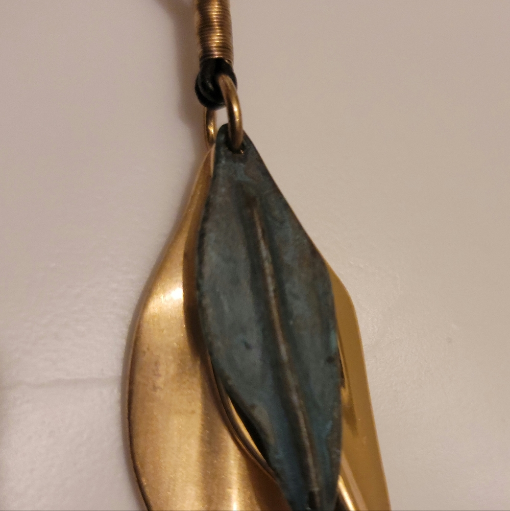3 Leaf Necklace on Leather Cord